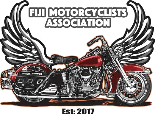 Fiji Motorcyclist Association crest — winged motorcycle emblem